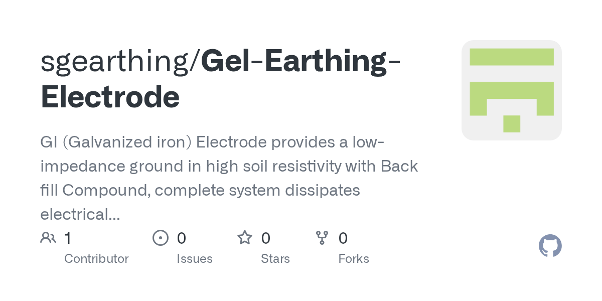 GitHub sgearthing/GelEarthingElectrode GI (Galvanized iron
