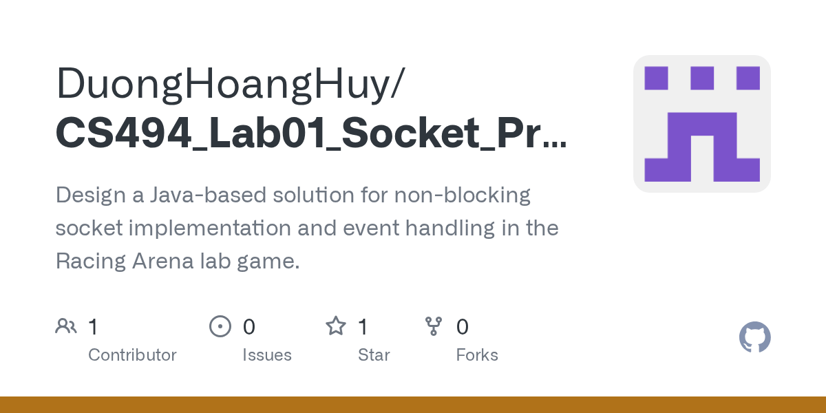GitHub DuongHoangHuy/CS494_Lab01_Socket_Programming Design a Java