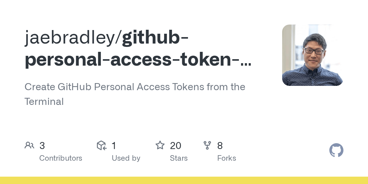 GitHub jaebradley/githubpersonalaccesstokengeneratorcli Create