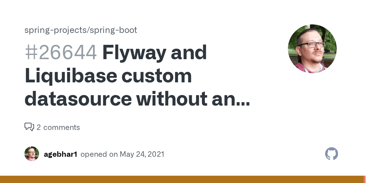 Flyway and Liquibase custom datasource without an url leads to java