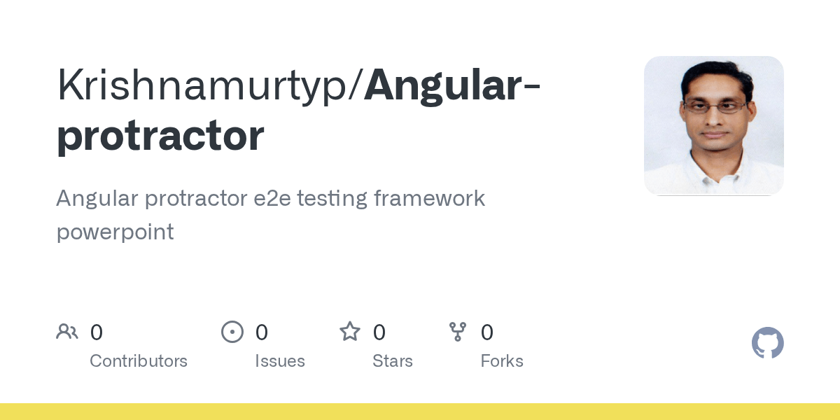 GitHub Krishnamurtyp/Angularprotractor Angular protractor e2e