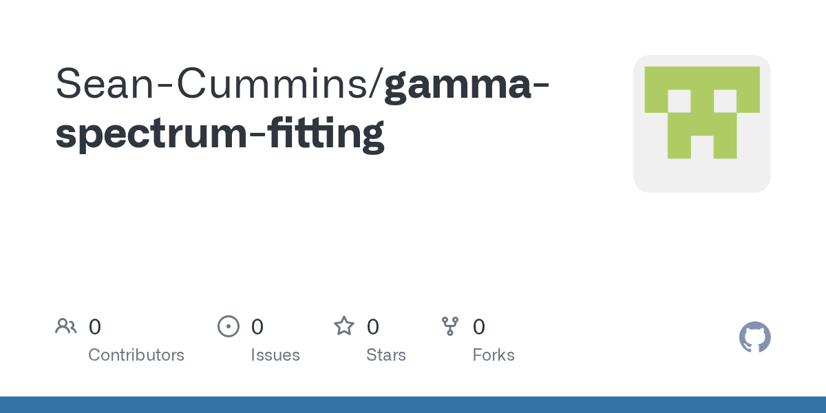 GitHub SeanCummins/gammaspectrumfitting