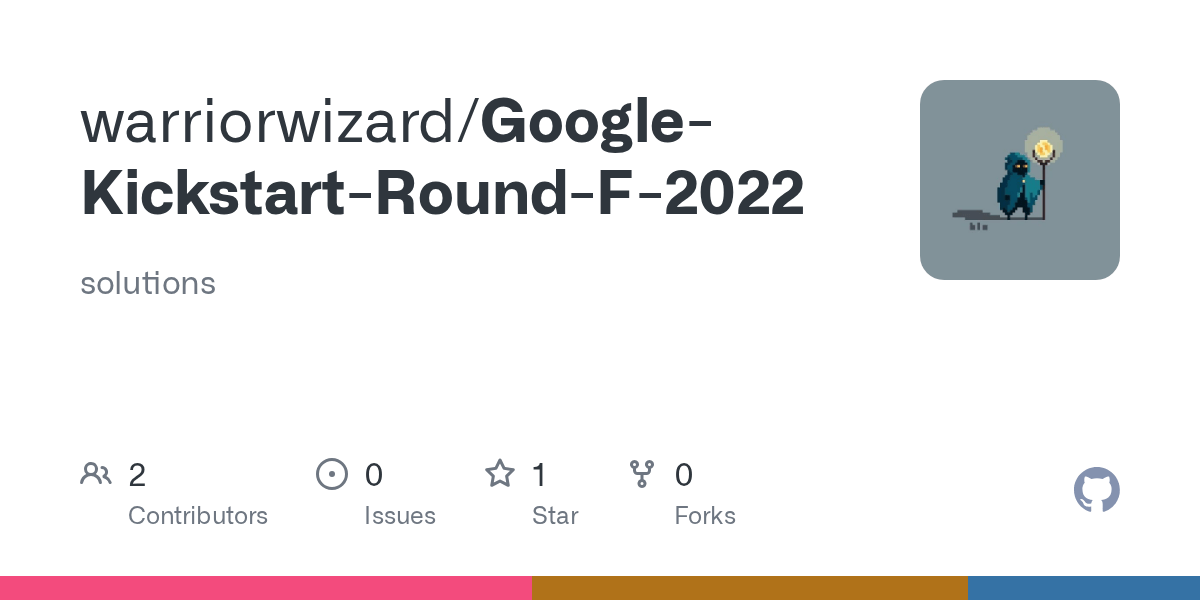 GitHub warriorwizard/GoogleKickstartRoundF2022 solutions