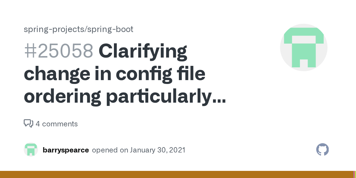 Clarifying change in config file ordering particularly with respect to