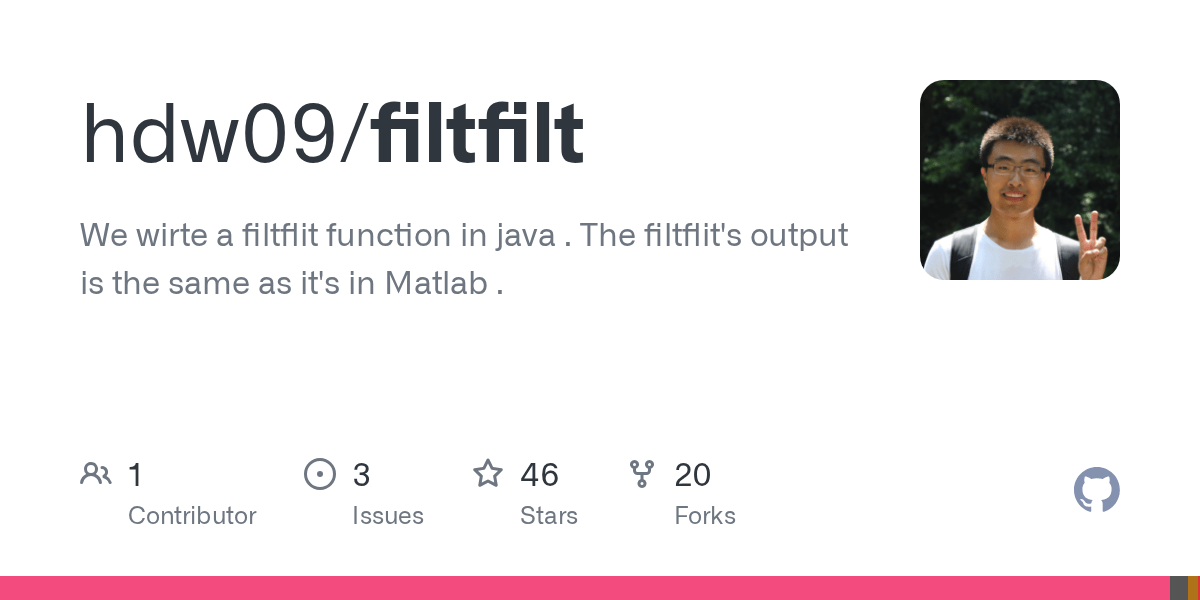 GitHub hdw09/filtfilt We wirte a filtflit function in java . The