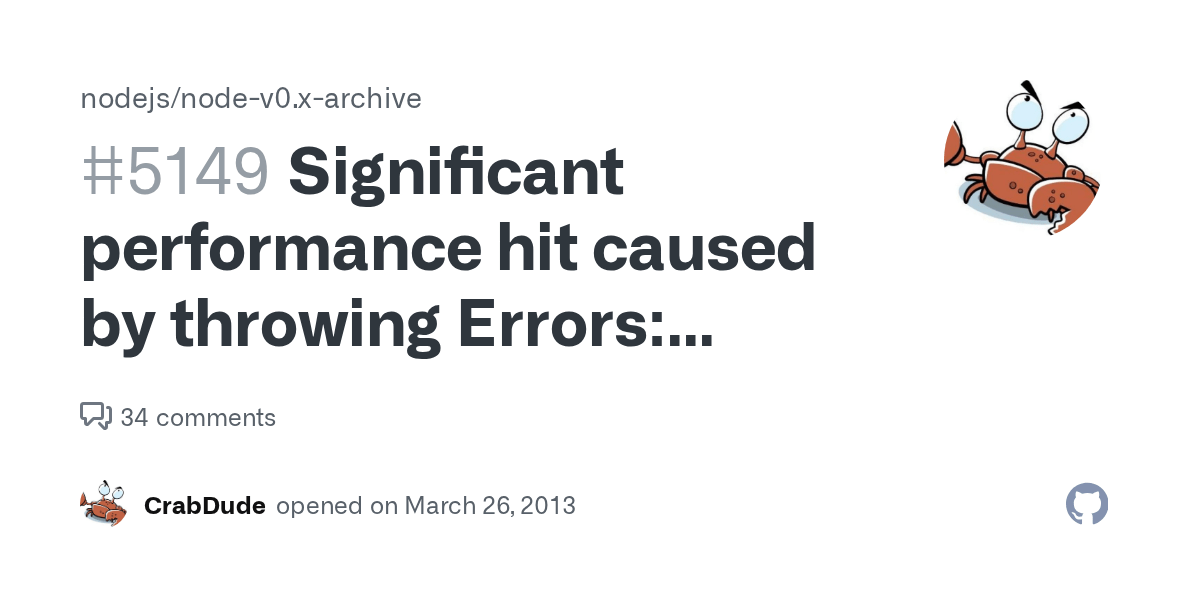 Significant performance hit caused by throwing Errors should be