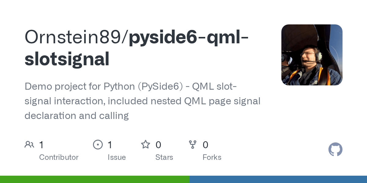 GitHub Ornstein89/pyside6qmlslotsignal Demo project for Python