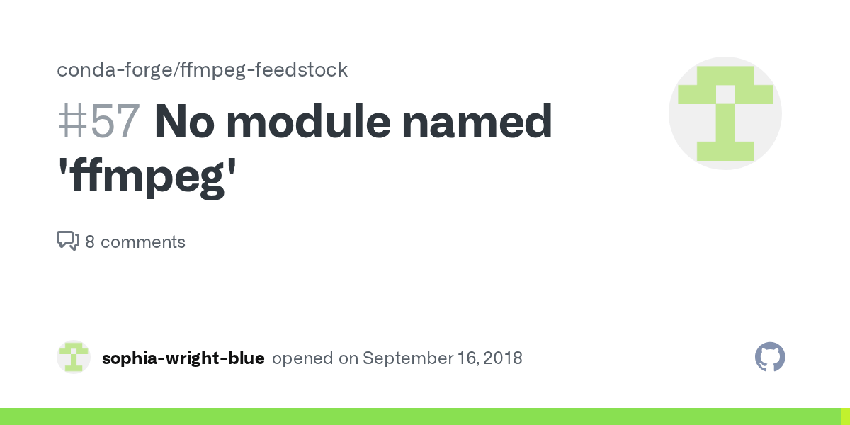 No module named 'ffmpeg' · Issue 57 ·