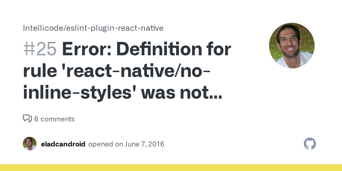 Error Definition for rule 'reactnative/noinlinestyles