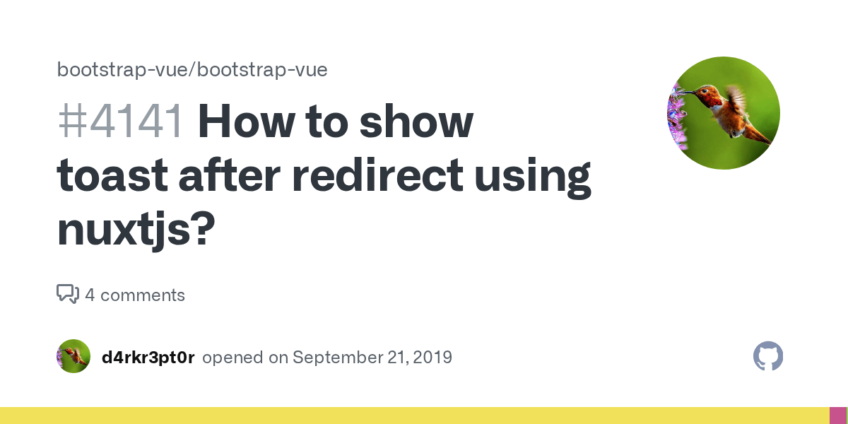 How to show toast after redirect using nuxtjs? · Issue 4141
