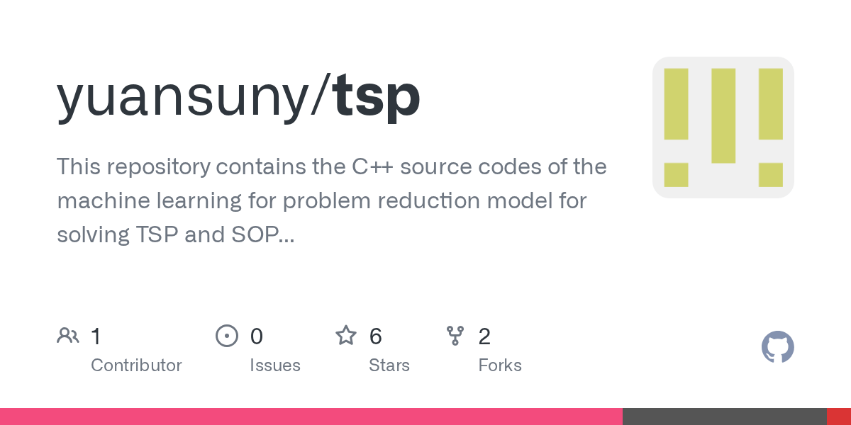 GitHub yuansuny/tsp This repository contains the C++ source codes of the machine learning for