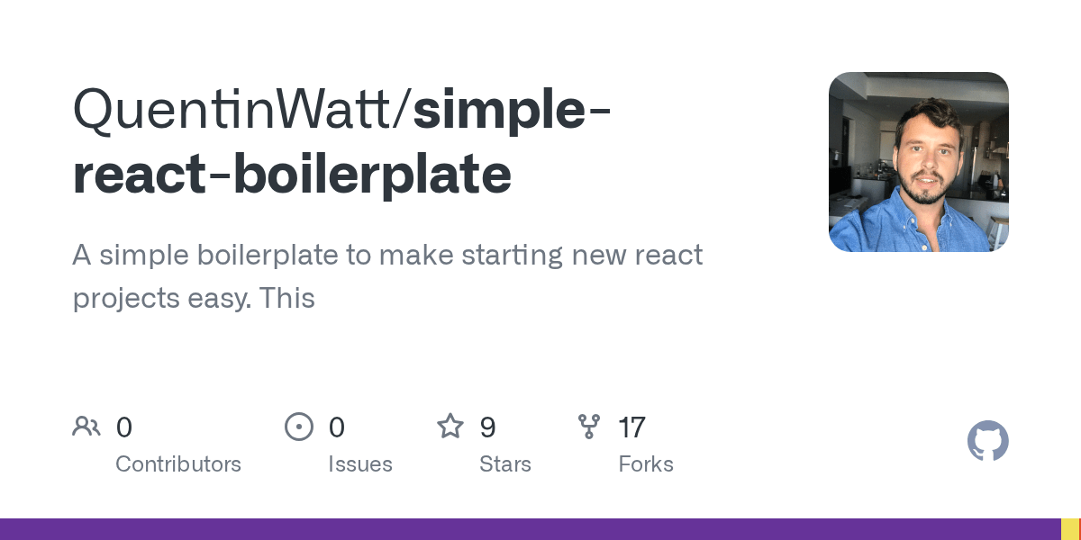 GitHub QuentinWatt/simplereactboilerplate A simple boilerplate to