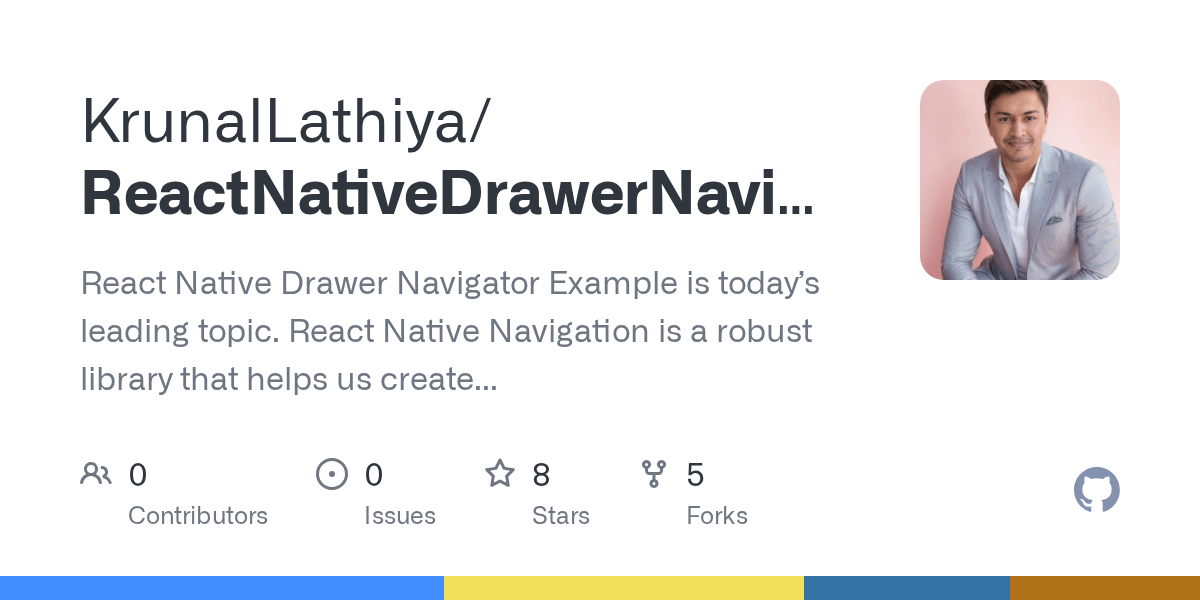 GitHub KrunalLathiya/ReactNativeDrawerNavigation React Native Drawer Navigator Example is