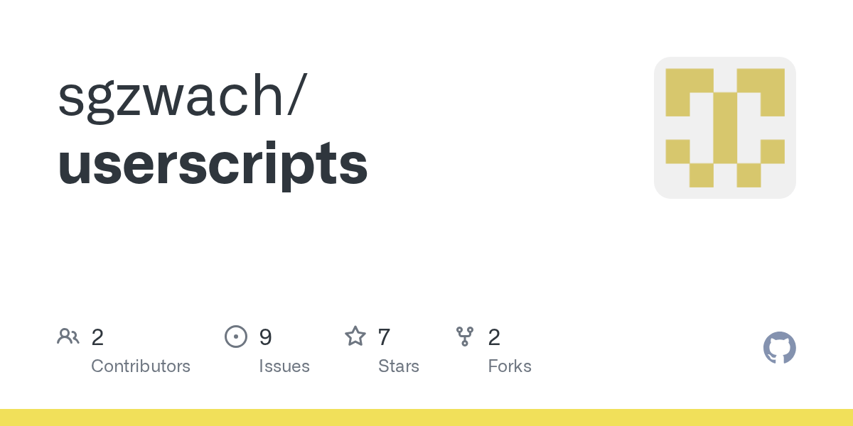 GitHub sgzwach/userscripts