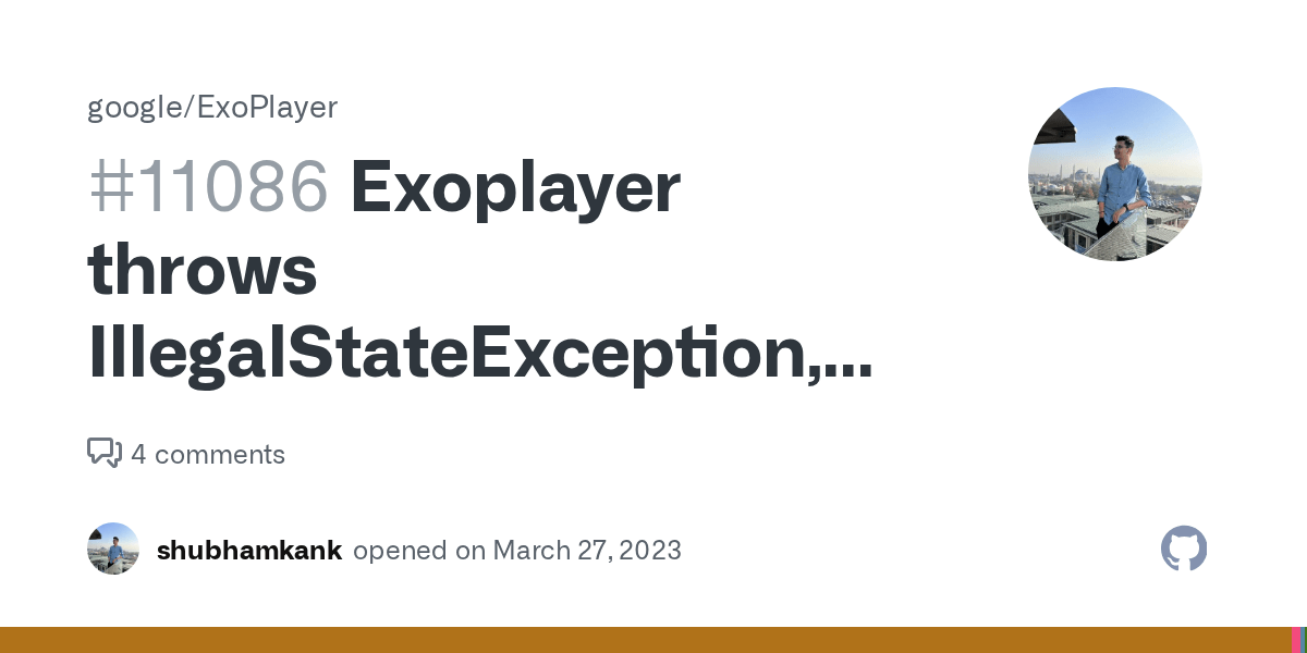 Exoplayer throws IllegalStateException, moves to idle state and doesn't