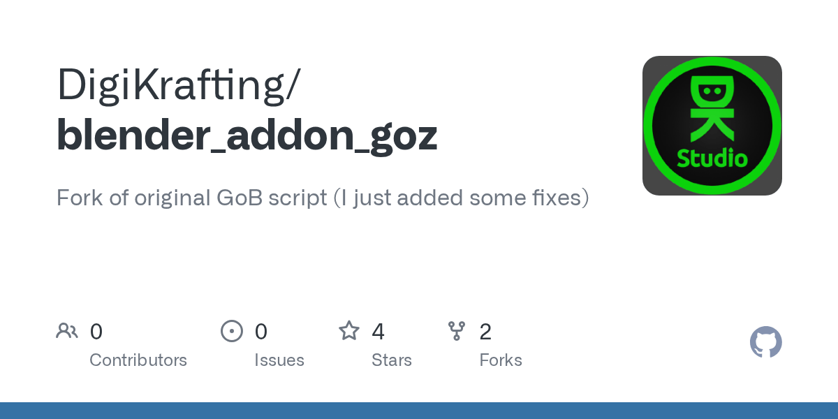 GitHub DigiKrafting/blender_addon_goz Fork of original GoB script (I