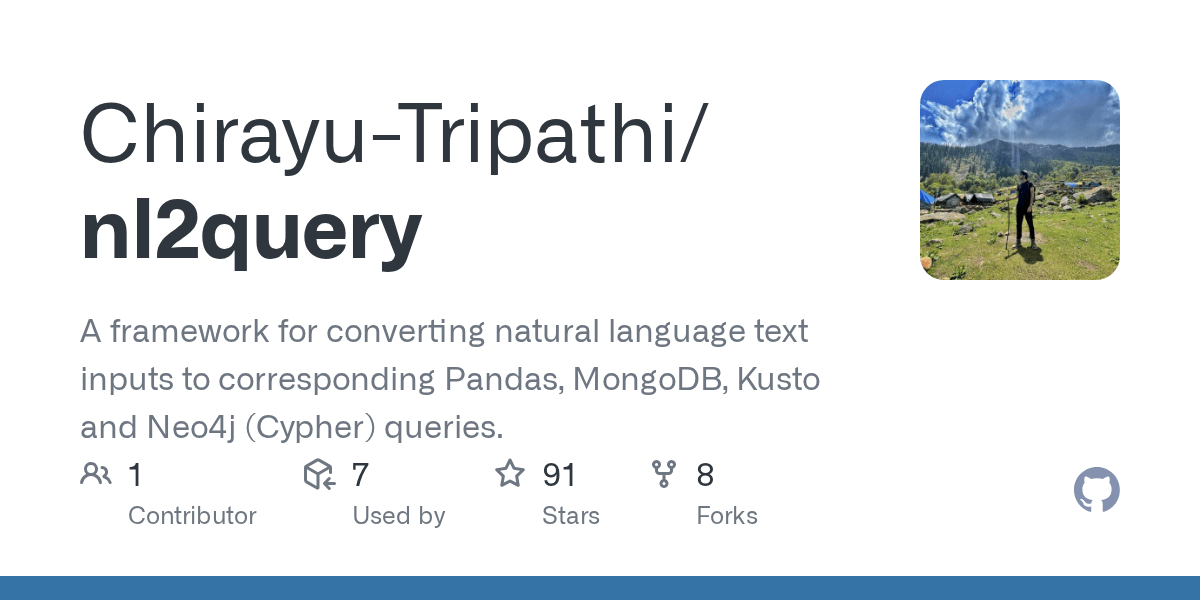 GitHub ChirayuTripathi/nl2query A framework for converting natural