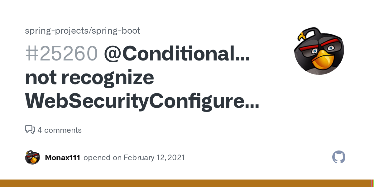 ConditionalOnDefaultSecurity not recognize
