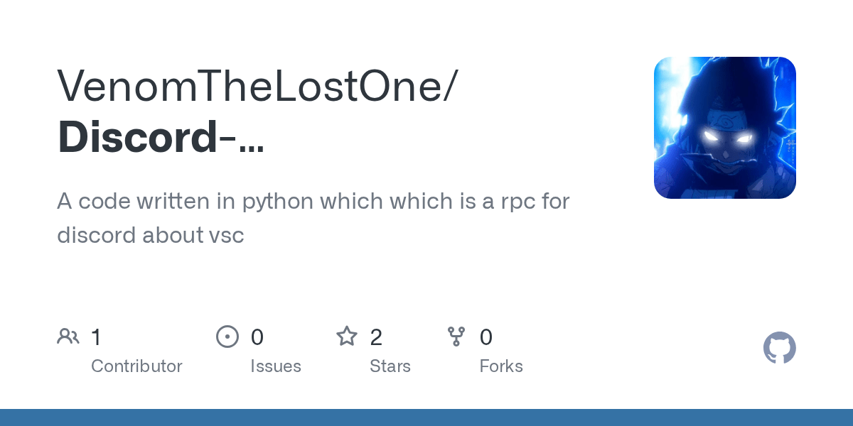 GitHub VenomTheLostOne/DiscordRPC.VisualStudioCode A code written