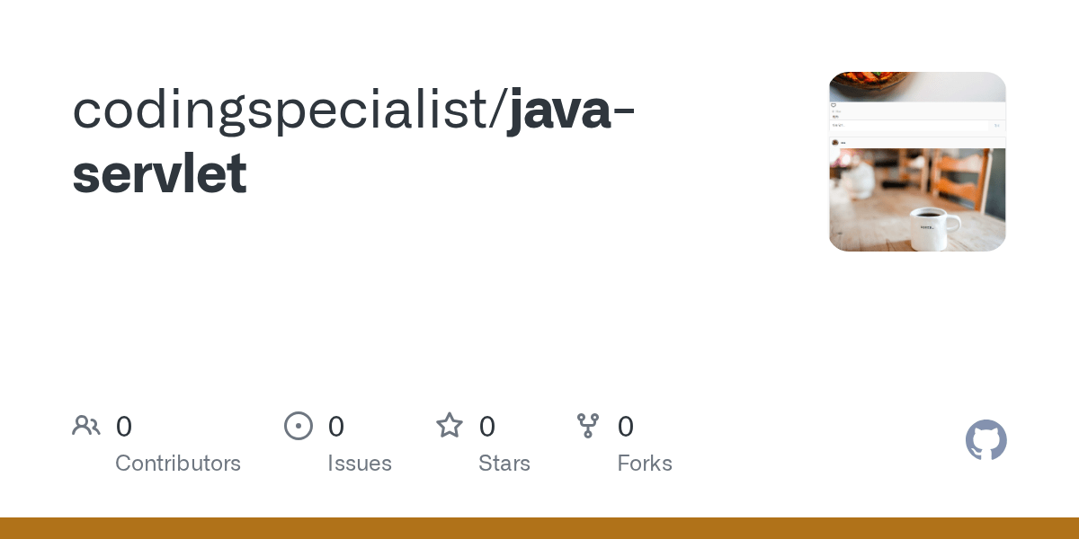 GitHub codingspecialist/javaservlet