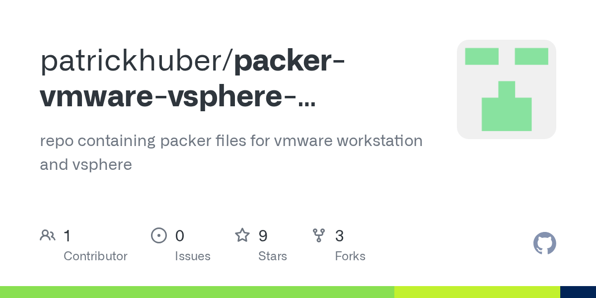 GitHub patrickhuber/packervmwarevsphereworkstation repo