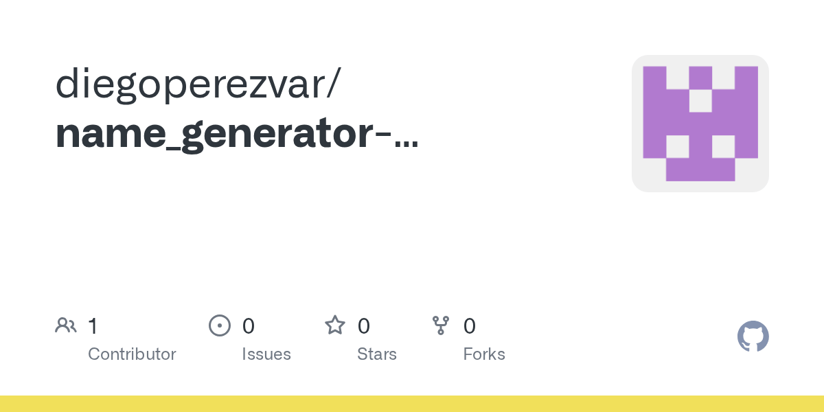 GitHub diegoperezvar/name_generatorjavascript