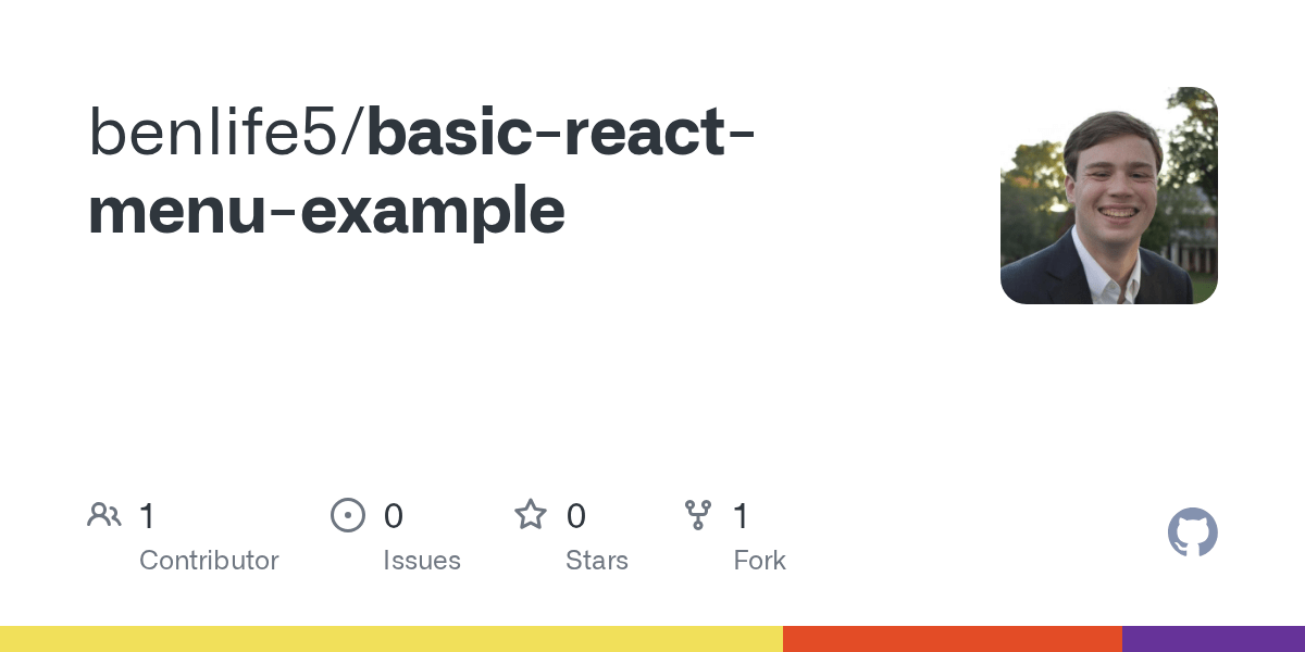 GitHub benlife5/basicreactmenuexample
