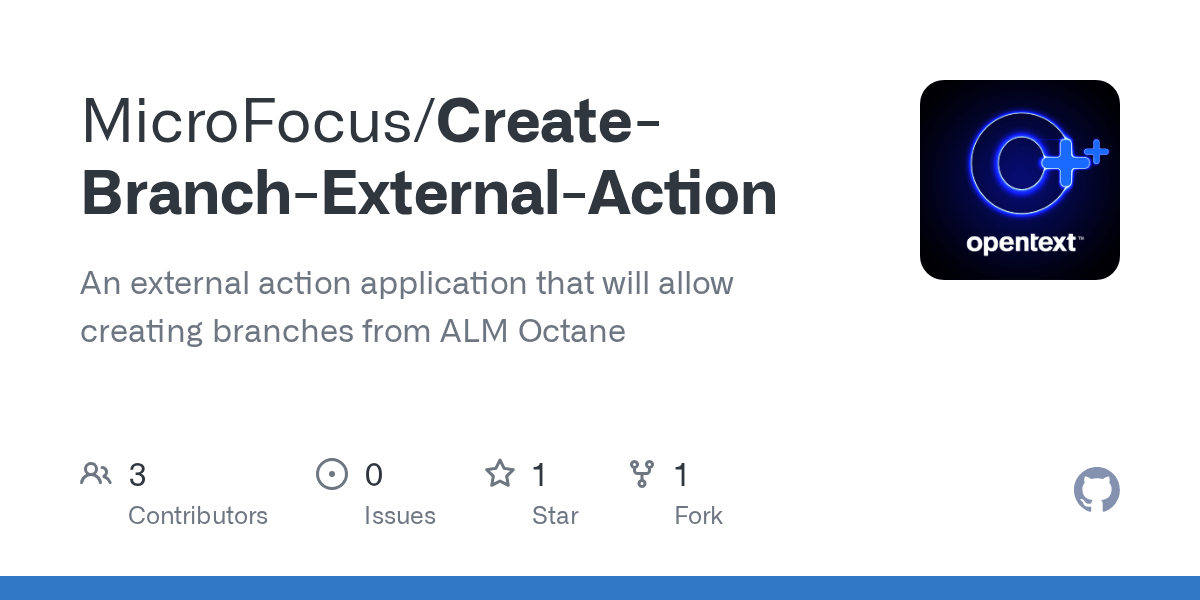 GitHub MicroFocus/CreateBranchExternalAction An external action