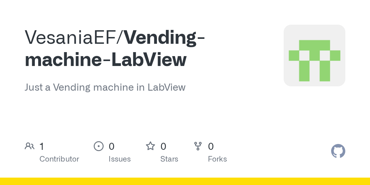 GitHub VesaniaEF/VendingmachineLabView Just a Vending machine in