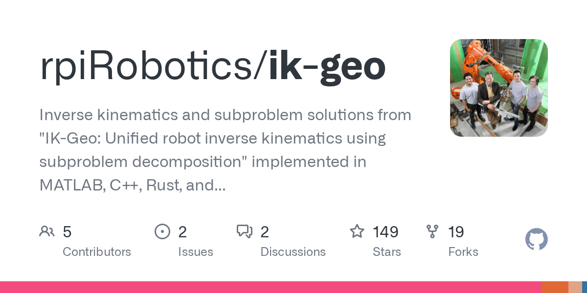 GitHub rpiRobotics/ikgeo Implementation of subproblem solutions