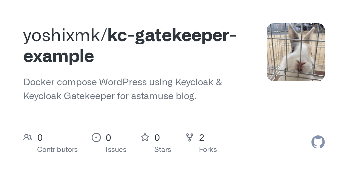 GitHub yoshixmk/kcgatekeeperexample Docker compose WordPress using Keycloak & Keycloak