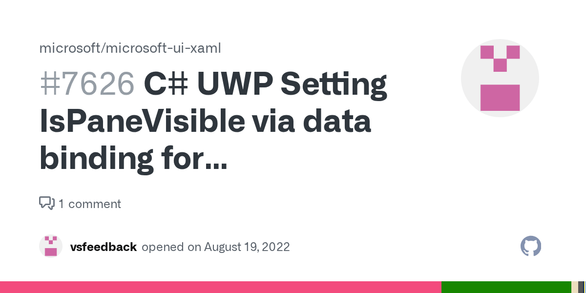 C UWP Setting IsPaneVisible via data binding for NavigationView XAML element throws an
