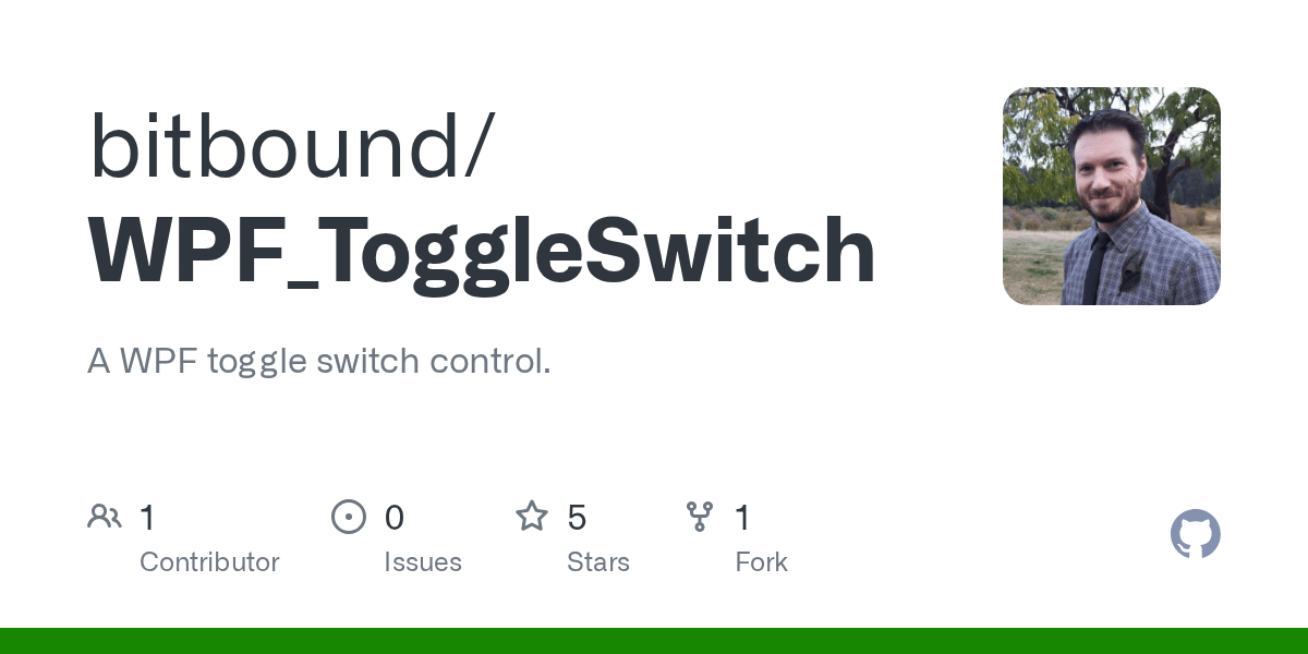 GitHub bitbound/WPF_ToggleSwitch A WPF toggle switch control.