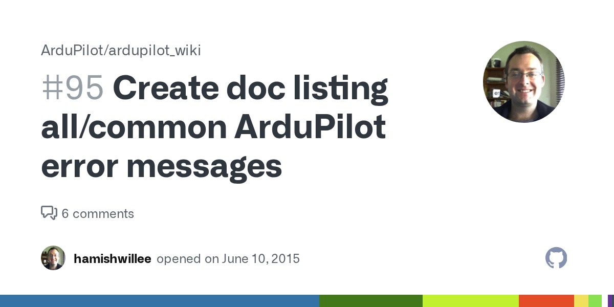 Create doc listing ArduPilot error messages · Issue 95