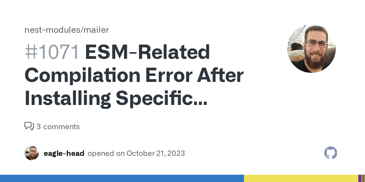 ESMRelated Compilation Error After Installing Specific NestJS Packages