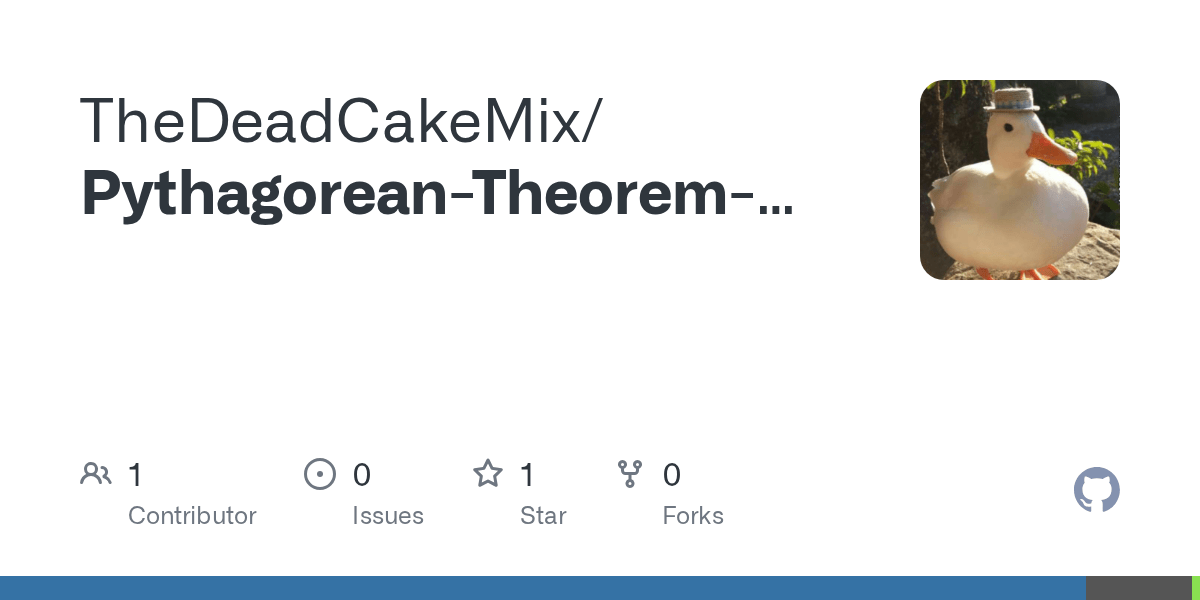 GitHub TheDeadCakeMix/PythagoreanTheoremCalculatormadeinpython