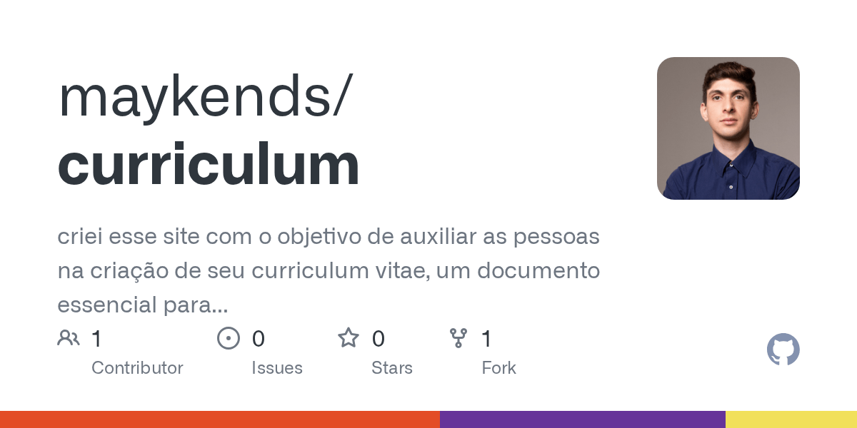 GitHub maykends/Curriculum criei esse site com o