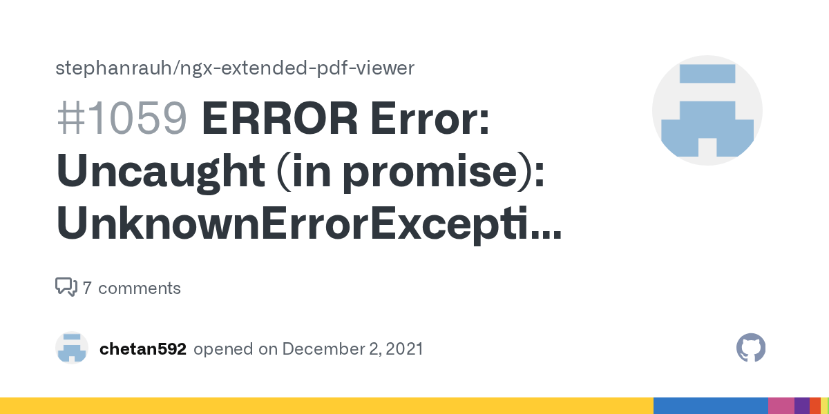 ERROR Error Uncaught (in promise) UnknownErrorException Window is