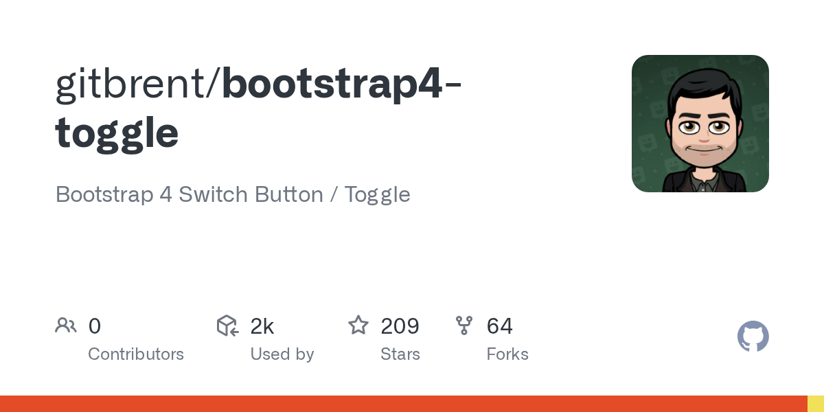 GitHub gitbrent/bootstrap4toggle Bootstrap 4 Switch Button / Toggle