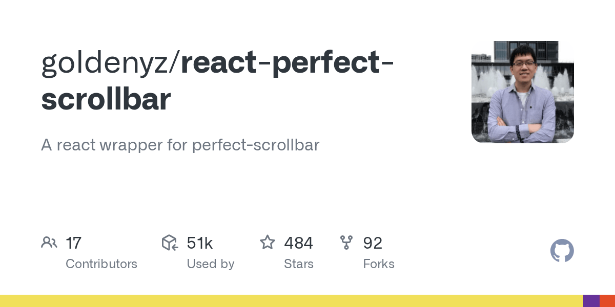 GitHub goldenyz/reactperfectscrollbar A react wrapper for perfect