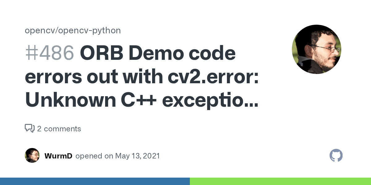 ORB Demo code errors out with cv2.error Unknown C++ exception from