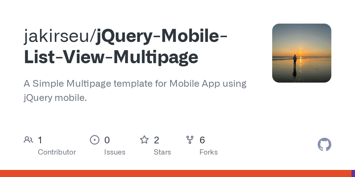 GitHub jakirseu/jQueryMobileListViewMultipage A Simple Multipage