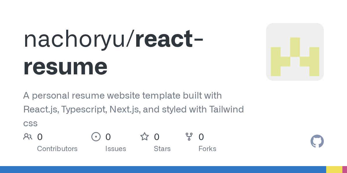 GitHub nachoryu/reactresume A personal resume website template built with React.js