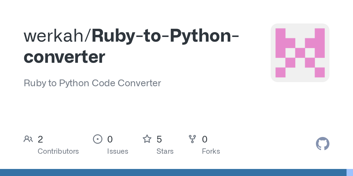 GitHub werkah/RubytoPythonconverter Ruby to Python Code Converter