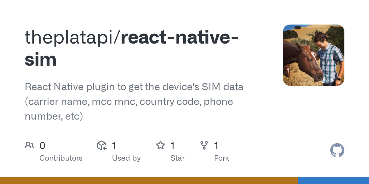 GitHub theplatapi/reactnativesim React Native plugin