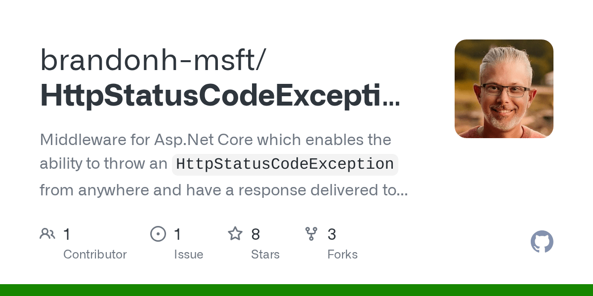 GitHub brandonhmsft/HttpStatusCodeExceptionMiddleware Middleware