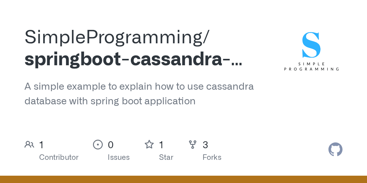 GitHub SimpleProgramming/springbootcassandraautoconfiguration A