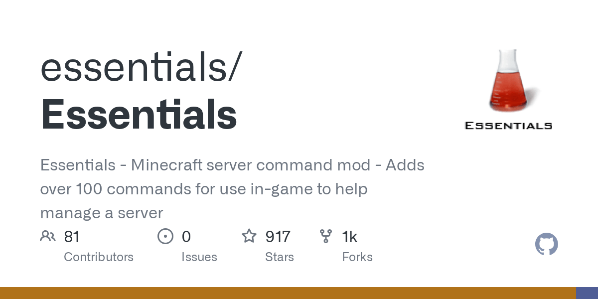 GitHub essentials/Essentials Essentials Minecraft server command