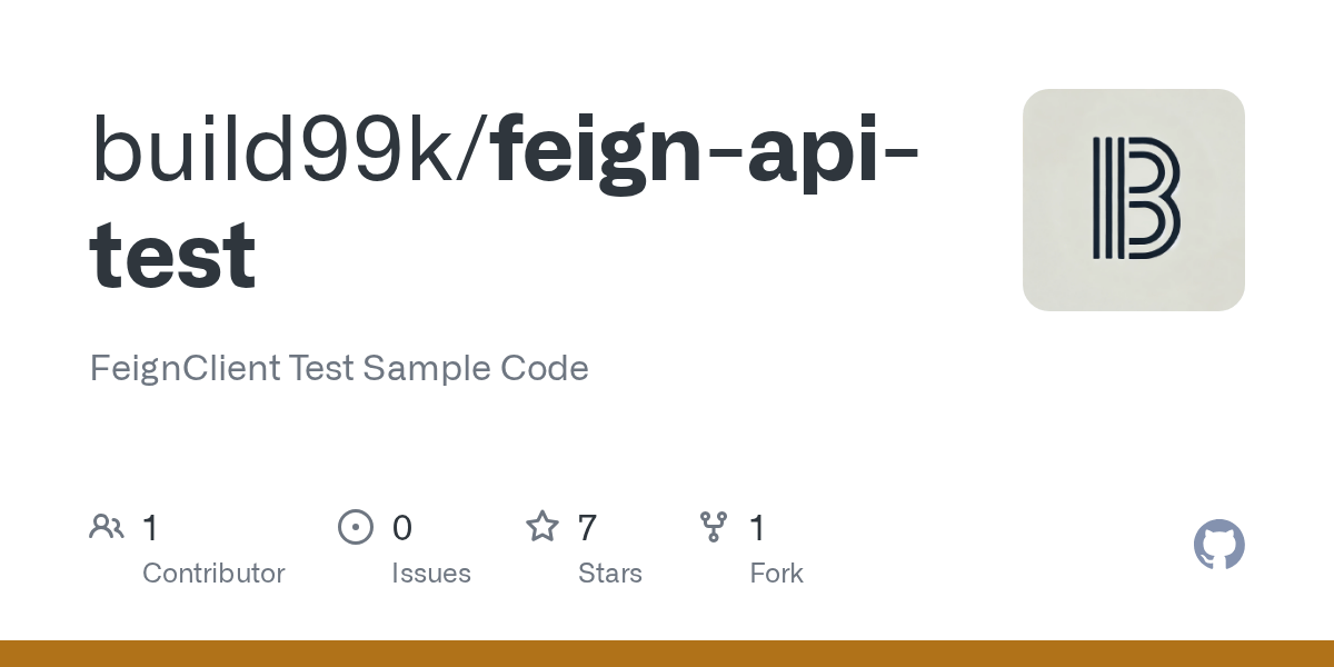 GitHub build99k/feignapitest FeignClient Test Sample Code