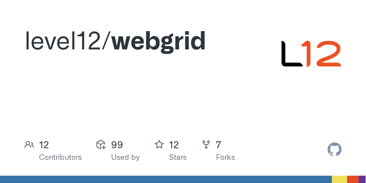 GitHub level12/webgrid